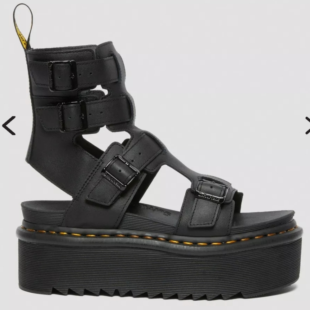 7W Giavanna Black Platforms Dr.Martens